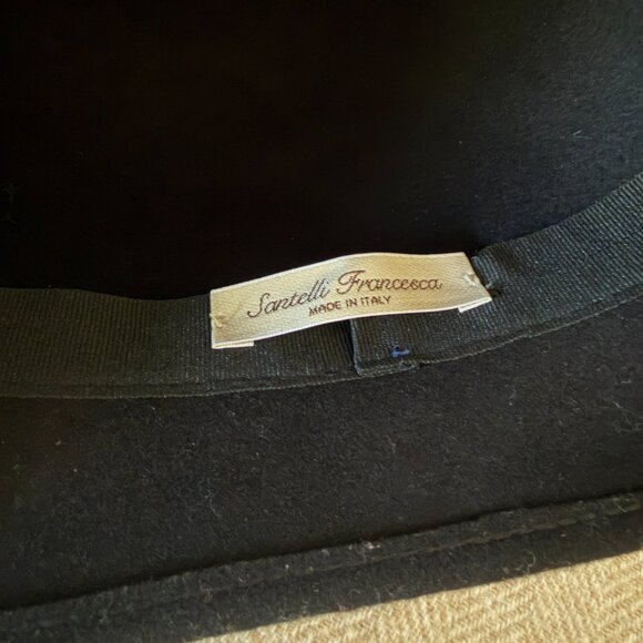 Santelli Francesca Italy Black and Blue Cloche Hat